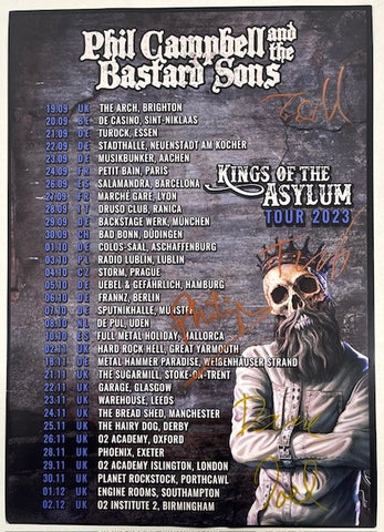 Kings Of The Asylum 2023 Tour A3 Poster SIGNED